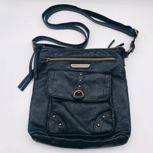 Stone Mountain Smokey Mountain Studded Black Vinyl Crossbody Bag Purse